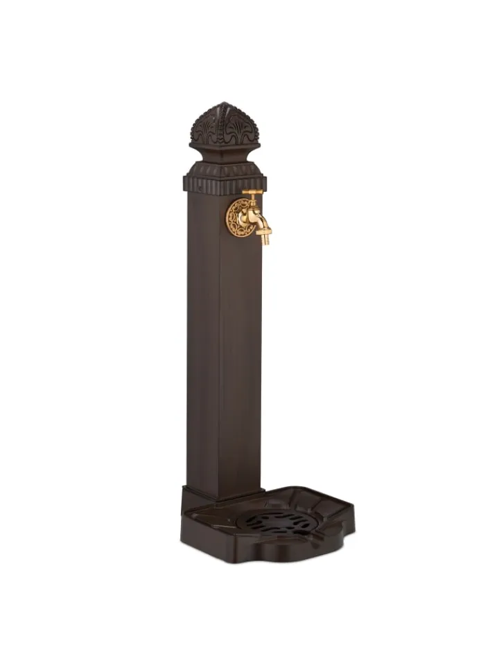 relaxdays Gartendekoration<Standbrunnen in Braun - (B)29 x (H)77 x (T)33,5 cm