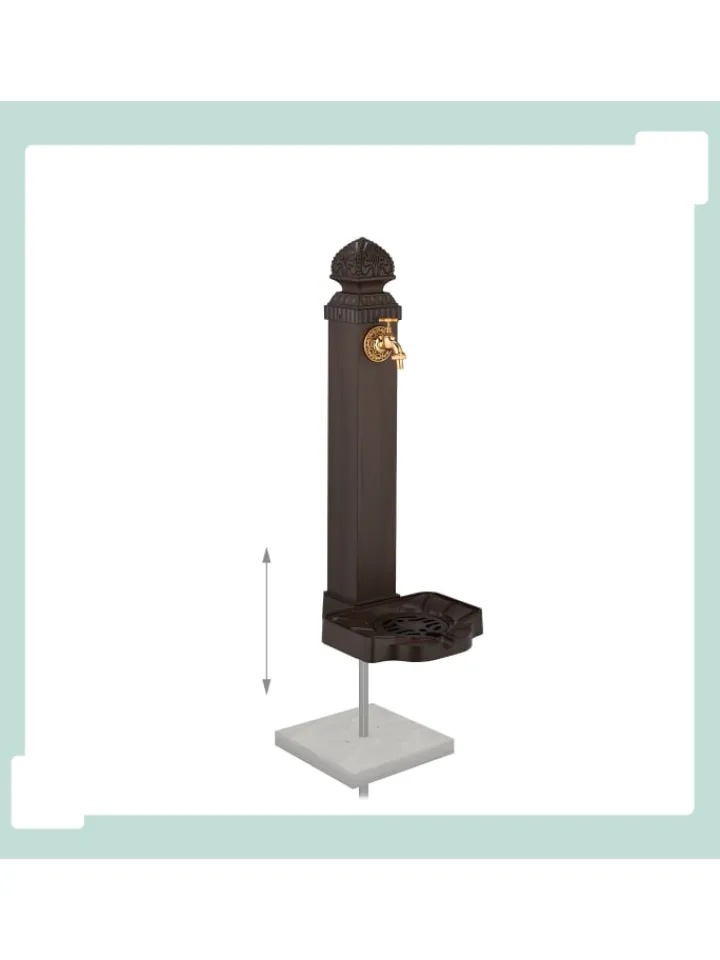 relaxdays Gartendekoration<Standbrunnen in Braun - (B)29 x (H)77 x (T)33,5 cm