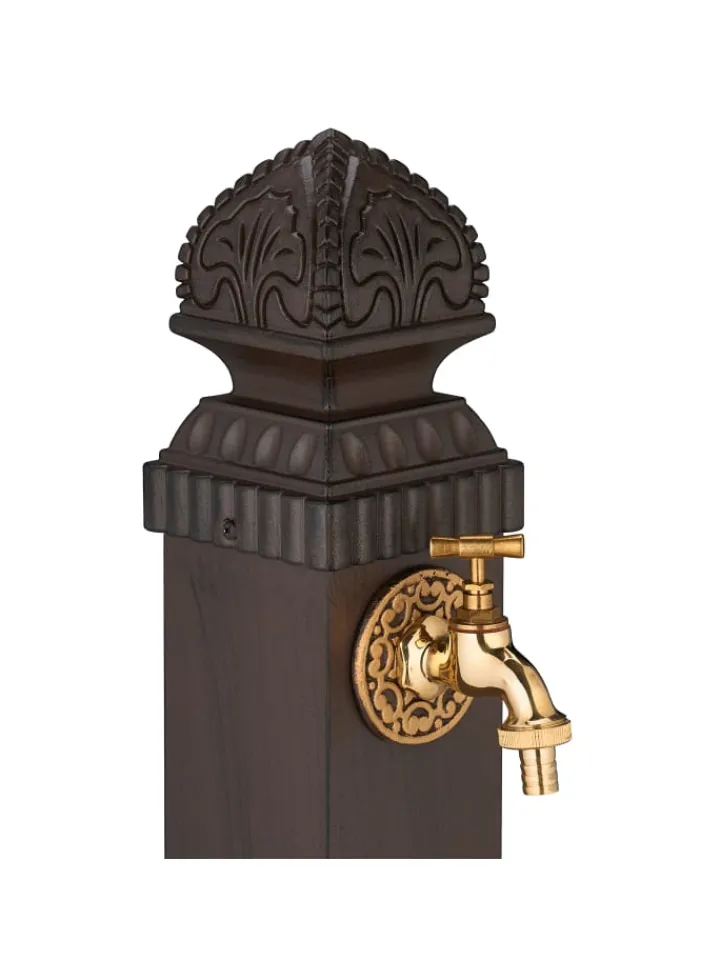 relaxdays Gartendekoration<Standbrunnen in Braun - (B)29 x (H)77 x (T)33,5 cm