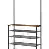 Songmics Regale & Schränke|Garderoben<Standgarderobe in Braun/ Schwarz - (B)80 x (H)183,5 x (T)31,5 cm