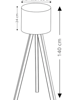 Opviq Stehleuchten<Standleuchte "Ayd" in Creme/ Natur - (H)140 cm