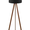 Evila Stehleuchten<Standleuchte "Ayd" in Schwarz/ Braun - (H)140 cm
