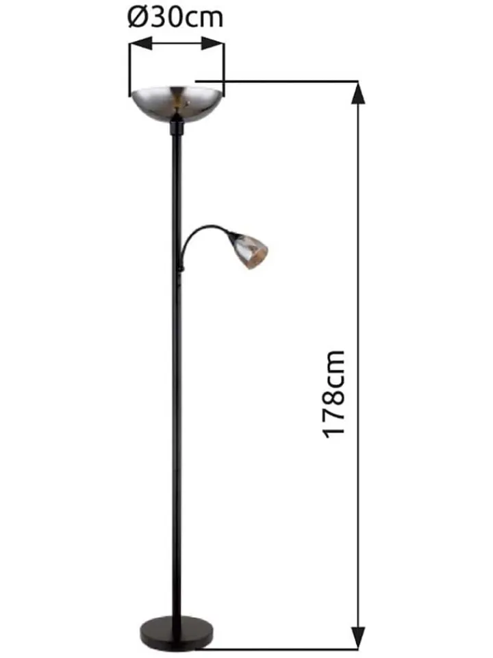 Globo lighting Stehleuchten<Standleuchte "Blade" in Schwarz/ Grau - (H)178 cm