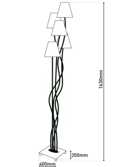 näve Stehleuchten<Standleuchte "Colora" in Grau/ Bunt - (H)163 cm