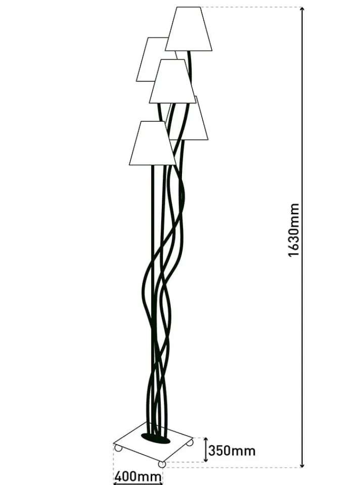 näve Stehleuchten<Standleuchte "Colora" in Grau/ Bunt - (H)163 cm