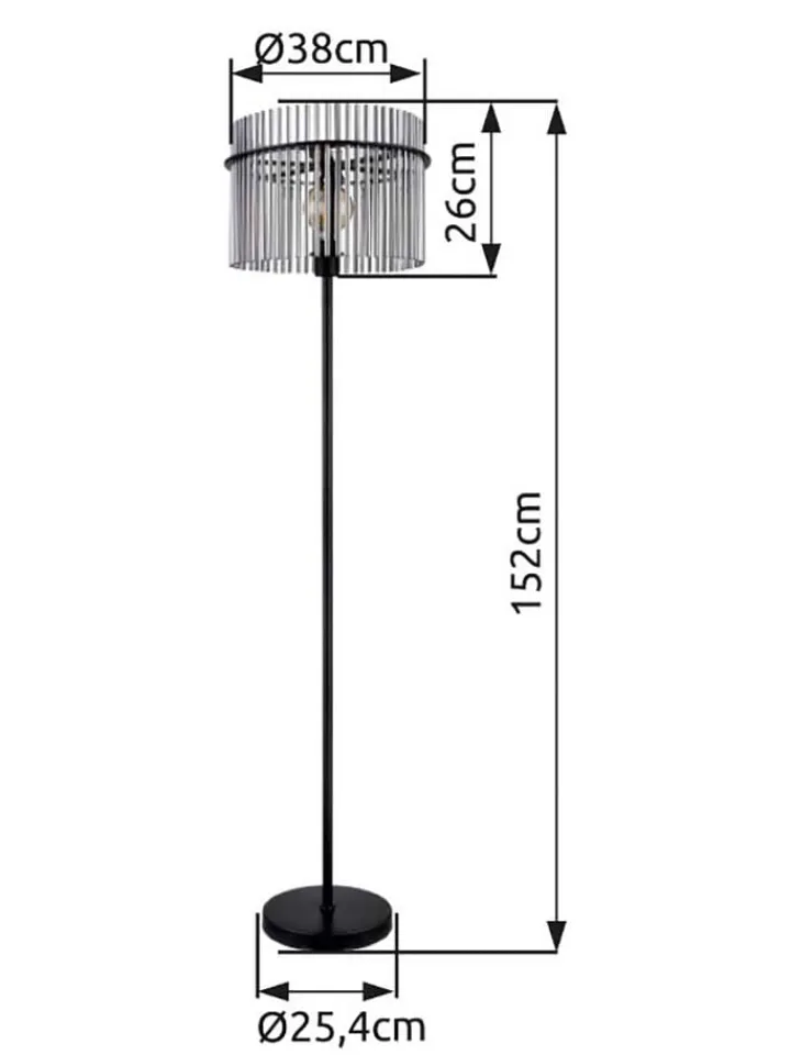 Globo lighting Stehleuchten<Standleuchte "Gorley" in Schwarz/ Grau - (H)152 cm