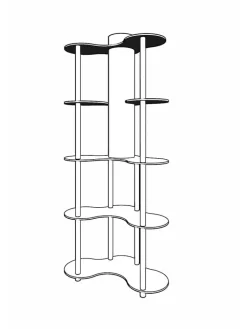 ABERTO DESIGN Stehleuchten<Standleuchte in Braun/ Schwarz - (B)65 x (H)150 x (T)35 cm