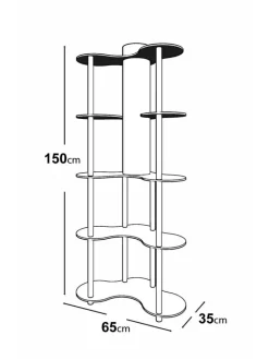 ABERTO DESIGN Stehleuchten<Standleuchte in Braun/ Schwarz - (B)65 x (H)150 x (T)35 cm