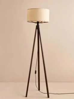 ABERTO DESIGN Stehleuchten<Standleuchte in Creme/ Braun - (H)140 cm