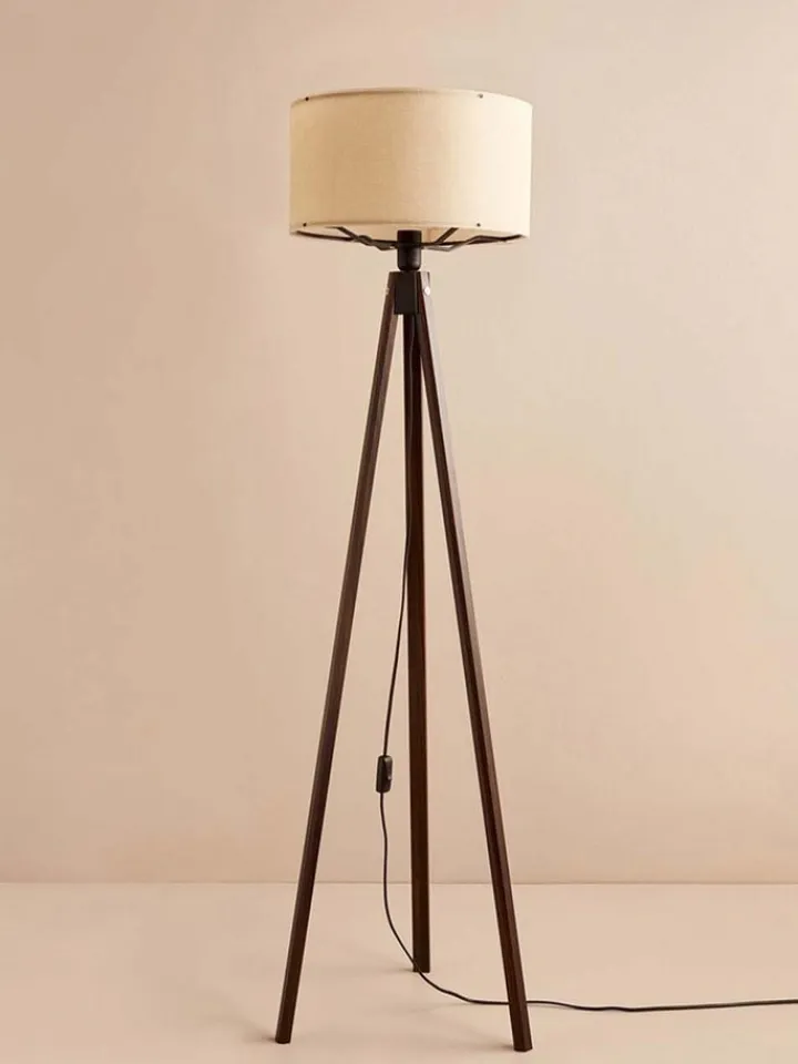 ABERTO DESIGN Stehleuchten<Standleuchte in Creme/ Braun - (H)140 cm