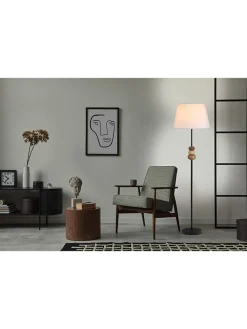 näve Stehleuchten<Standleuchte in Schwarz/ Braun/ Grau - (H)155 x Ø 38 cm