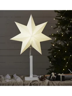 STAR Trading Stehleuchten<Standleuchte "Karo" in Beige/ Weiß - (B)43 x (H)70 cm