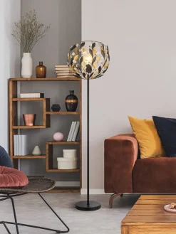 Globo lighting Stehleuchten<Standleuchte "Mika" in Gold/ Schwarz - (H)157 cm