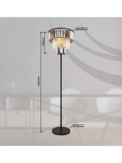 Globo lighting Stehleuchten<Standleuchte "Naxis" in Schwarz/ Grau - (H)160 x Ø 40 cm