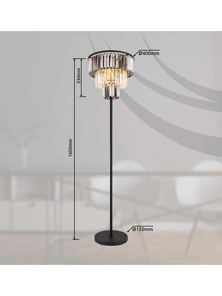 Globo lighting Stehleuchten<Standleuchte "Naxis" in Schwarz/ Grau - (H)160 x Ø 40 cm