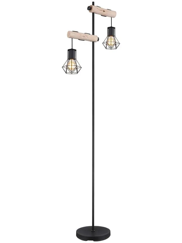 Globo lighting Stehleuchten<Standleuchte "Priska" in Hellbraun/ Schwarz - (H)168 cm