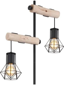 Globo lighting Stehleuchten<Standleuchte "Priska" in Hellbraun/ Schwarz - (H)168 cm