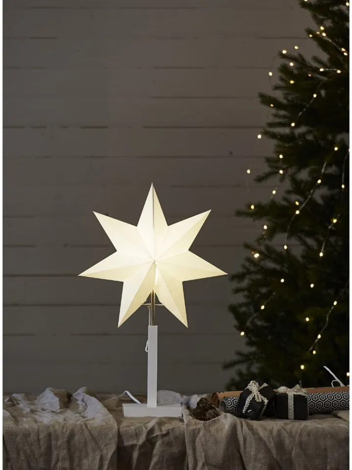 STAR Trading Lichterketten & Dekobeleuchtung<Standleuchte "Stern" in Weiß - (B)34 x (H)52 cm