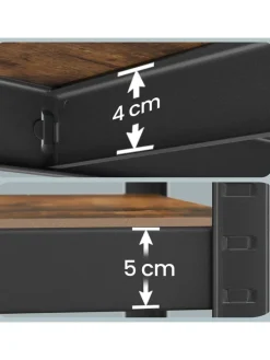 Songmics Regale & Schränke<Standregal in Braun/ Schwarz - (B)90 x (H)180 x (T)40 cm