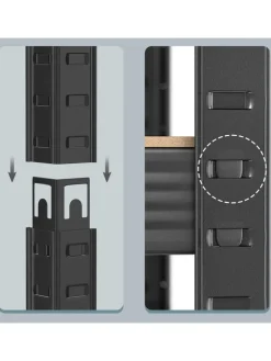 Songmics Regale & Schränke<Standregal in Braun/ Schwarz - (B)90 x (H)180 x (T)40 cm