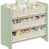 Songmics Kindermöbel<Standregal in Creme/ Hellgrün - (B)62,5 x (H)60 x (T)29,5 cm