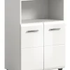 xonox.home Badmöbel<Standschrank breit in Weiß/Weiß Hochglanz - (B) 60 x (H) 80 x (T) 30