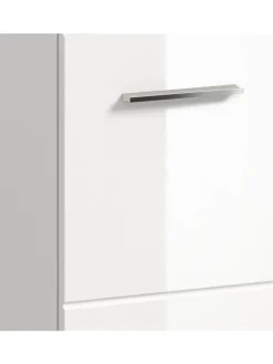 xonox.home Badezimmermöbel|Badmöbel<Standschrank hoch in Weiß/Weiß Hochglanz - (B) 30 x (H) 110 x (T) 30