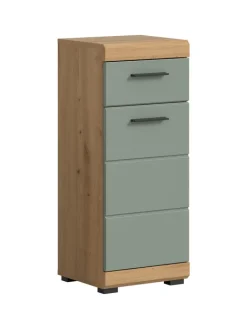 xonox.home Badmöbel<Standschrank in Artisan Eiche/Salbei - (B) 37 x (H) 88 x (T) 31