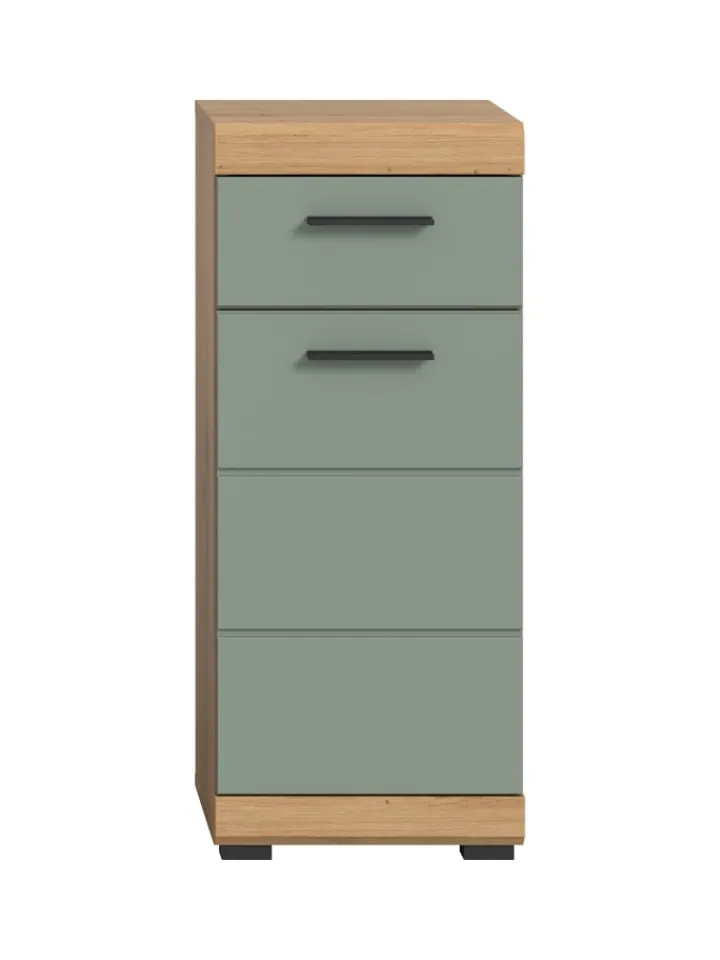 xonox.home Badmöbel<Standschrank in Artisan Eiche/Salbei - (B) 37 x (H) 88 x (T) 31