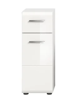 xonox.home Badezimmermöbel|Badmöbel<Standschrank in Weiß/Weiß Hochglanz - (B) 30 x (H) 80 x (T) 30