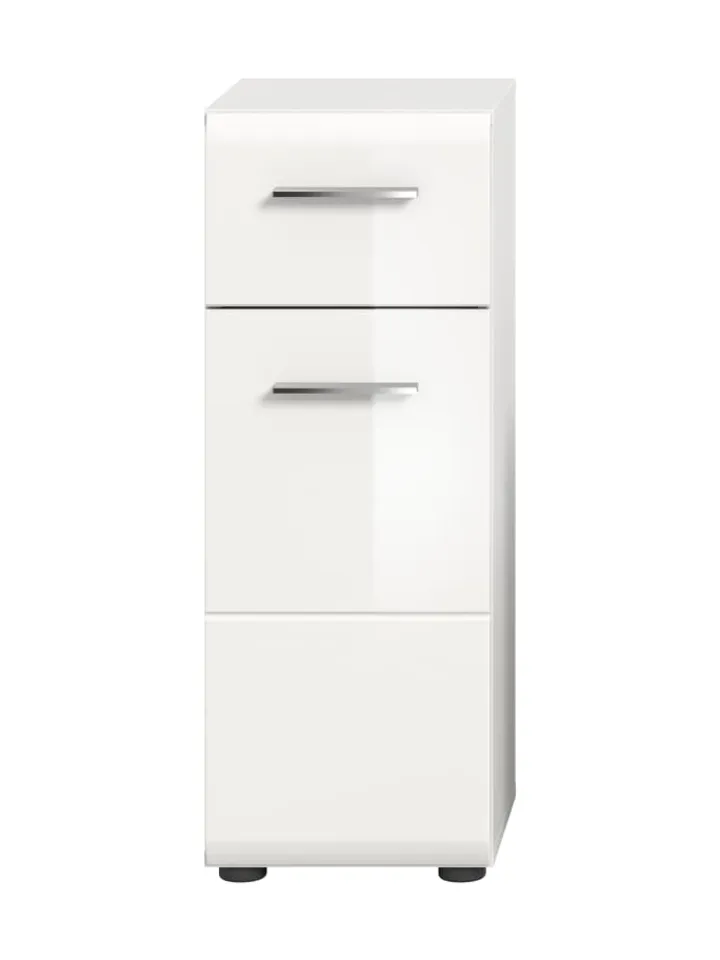 xonox.home Badezimmermöbel|Badmöbel<Standschrank in Weiß/Weiß Hochglanz - (B) 30 x (H) 80 x (T) 30