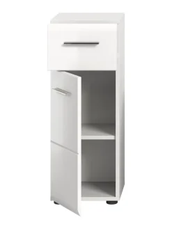 xonox.home Badezimmermöbel|Badmöbel<Standschrank in Weiß/Weiß Hochglanz - (B) 30 x (H) 80 x (T) 30