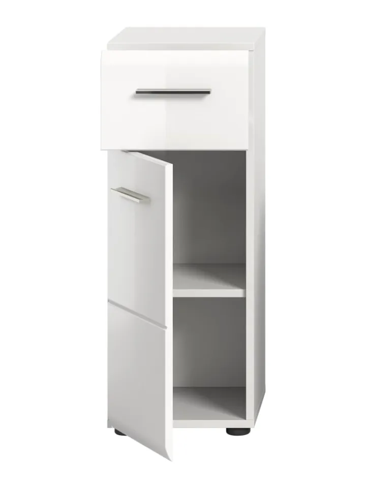 xonox.home Badezimmermöbel|Badmöbel<Standschrank in Weiß/Weiß Hochglanz - (B) 30 x (H) 80 x (T) 30