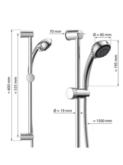 Schütte Badaccessoires<Stangenbrauseset ''Vital'' in Chrom