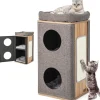 COSTWAY Katzen<3-stöckige Katzenhöhle in Grau