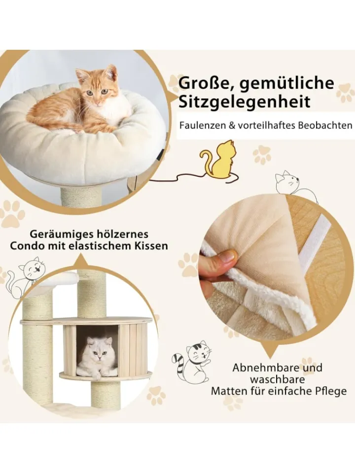 COSTWAY Katzen<7-stöckiger Kratzbaum in Weiß