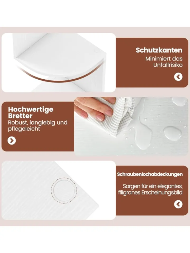 COSTWAY Regale & Schränke<5-stöckiges Eckregal hängend in Weiß