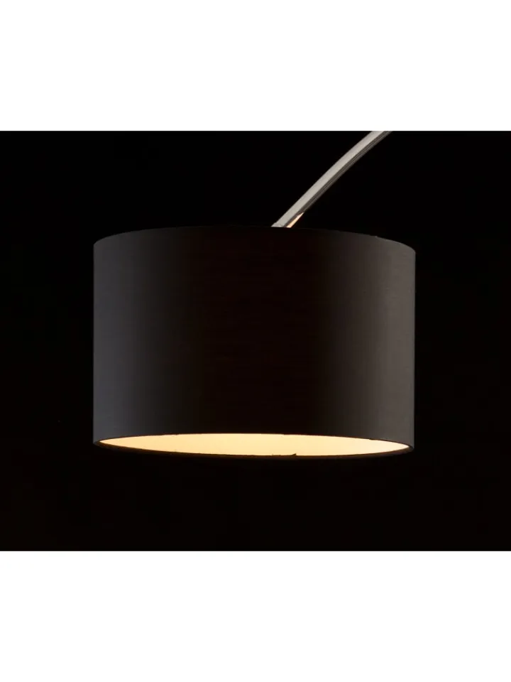 SalesFever Stehleuchten<Stehlampe 210 cm dimmbar - Bogenlampe mit Marmorfuß und Lampenschirm in Schwarz