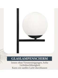 ZMH Stehleuchten<Stehlampe 1-flammige E27 in schwarz Glasschrim