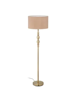 relaxdays Stehleuchten<Stehlampe in Beige/ Gold - (H)156 cm