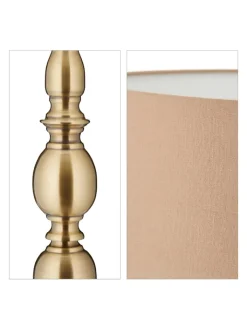 relaxdays Stehleuchten<Stehlampe in Beige/ Gold - (H)156 cm