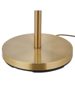 relaxdays Stehleuchten<Stehlampe in Beige/ Gold - (H)156 cm
