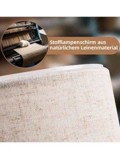ZMH Stehleuchten<Stehlampe in schwarz 1-flammige E27 mit Stoff Lampenschirm