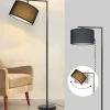 ZMH Stehleuchten<Stehlampe in schwarz H 162cm 1-flammige E27 schwenkbar 180°