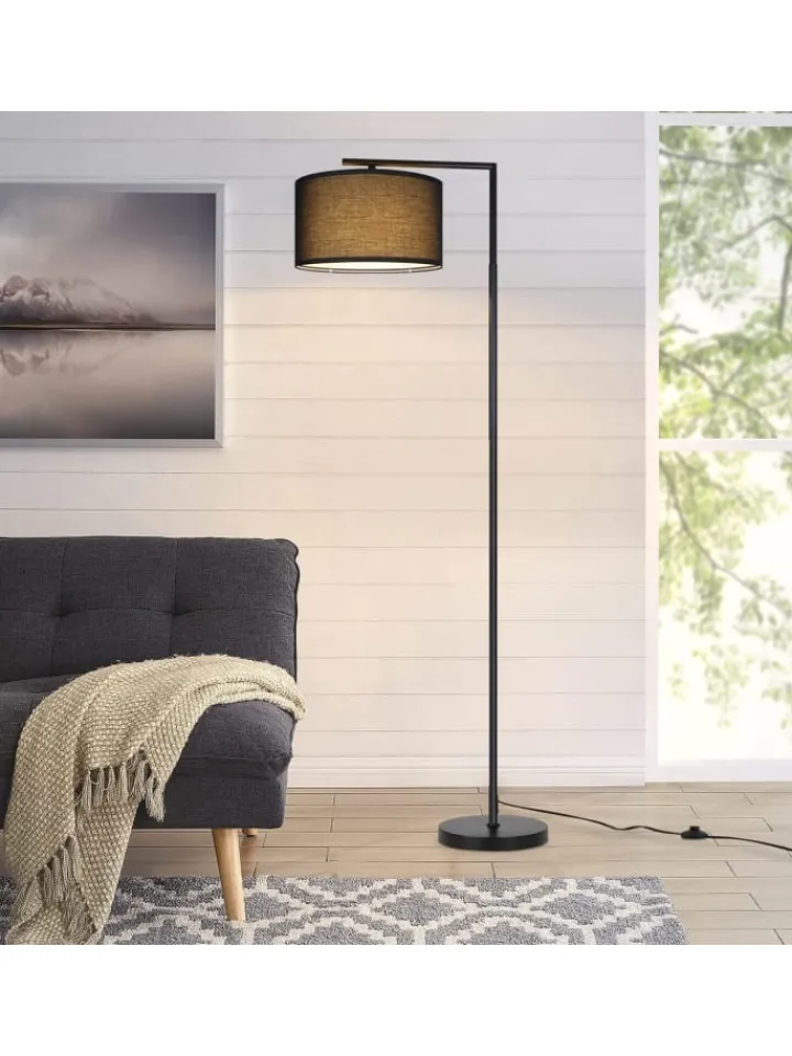 ZMH Stehleuchten<Stehlampe in schwarz H 162cm 1-flammige E27 schwenkbar 180°