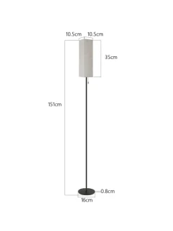 ZMH Stehleuchten<Stehlampe in weiß 1-flammige Eckig dimmbar B 10.5cm