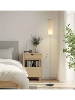 ZMH Stehleuchten<Stehlampe in weiß 1-flammige Eckig dimmbar B 10.5cm