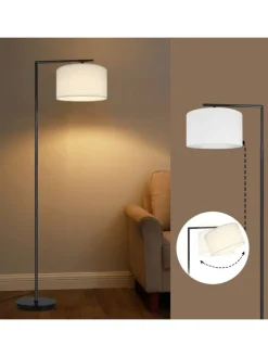 ZMH Stehleuchten<Stehlampe in weiß H 162cm 1-flammige E27 schwenkbar 180°