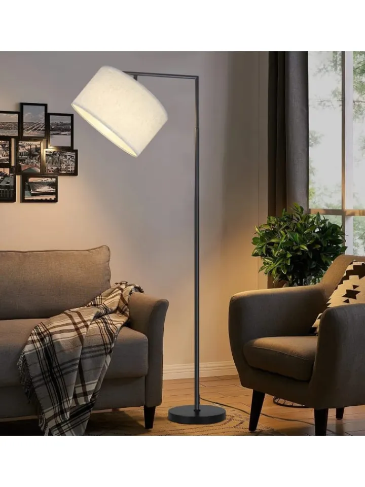 ZMH Stehleuchten<Stehlampe in weiß H 162cm 1-flammige E27 schwenkbar 180°