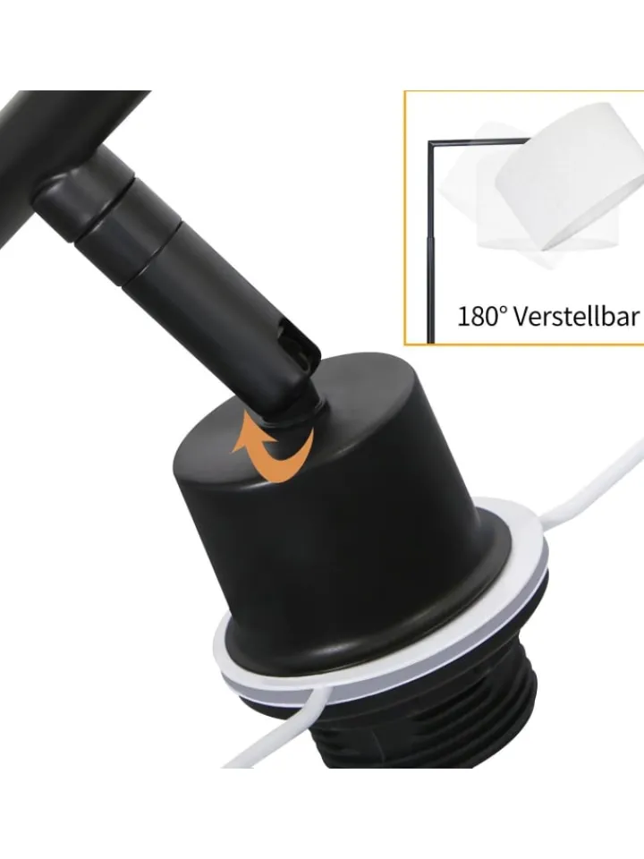 ZMH Stehleuchten<Stehlampe in weiß H 162cm 1-flammige E27 schwenkbar 180°